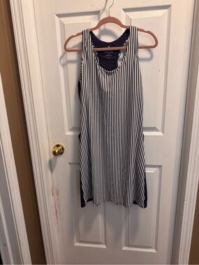 Krimson Klover Navy White Striped Racerback Athletic Dress with Pockets Size XL